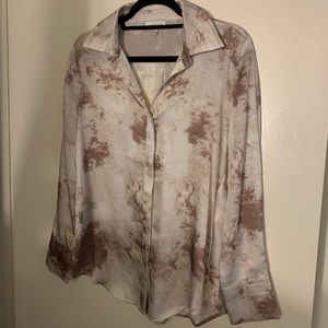 Silky feeling button up blouse